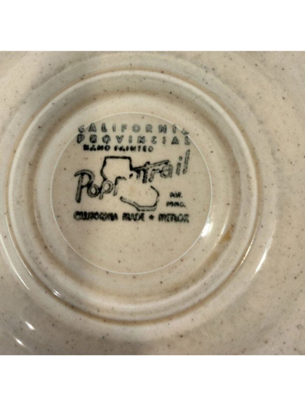 Metlox Poppytrail Green Rooster Tea Cup Saucer California Pottery Planter Tray - Picture 4 of 4